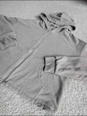 Fancy Homebody Zip Cropped Hoodie L
